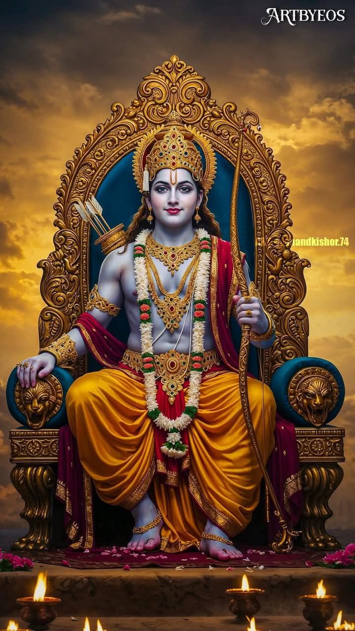Lord Ram on golden throne wallpaper