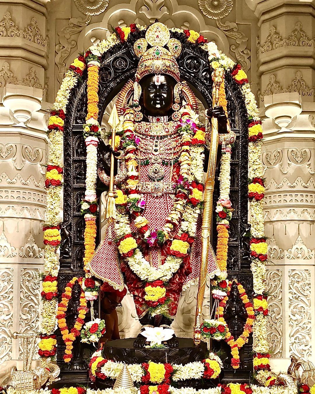 Lord Ram with bow and arrow idol