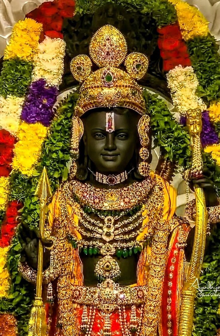 Lord Ram adorned with gold jewelry