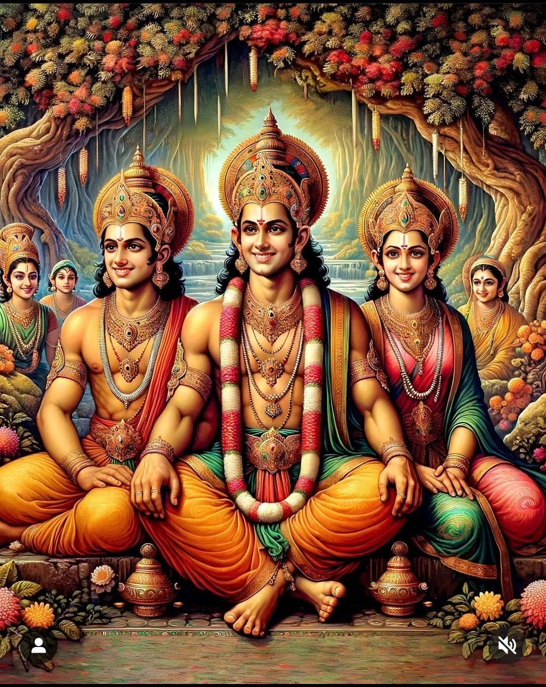 Lord Ram with Sita and Lakshman