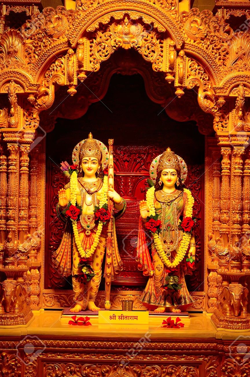 Lord Ram and Sita in golden attire