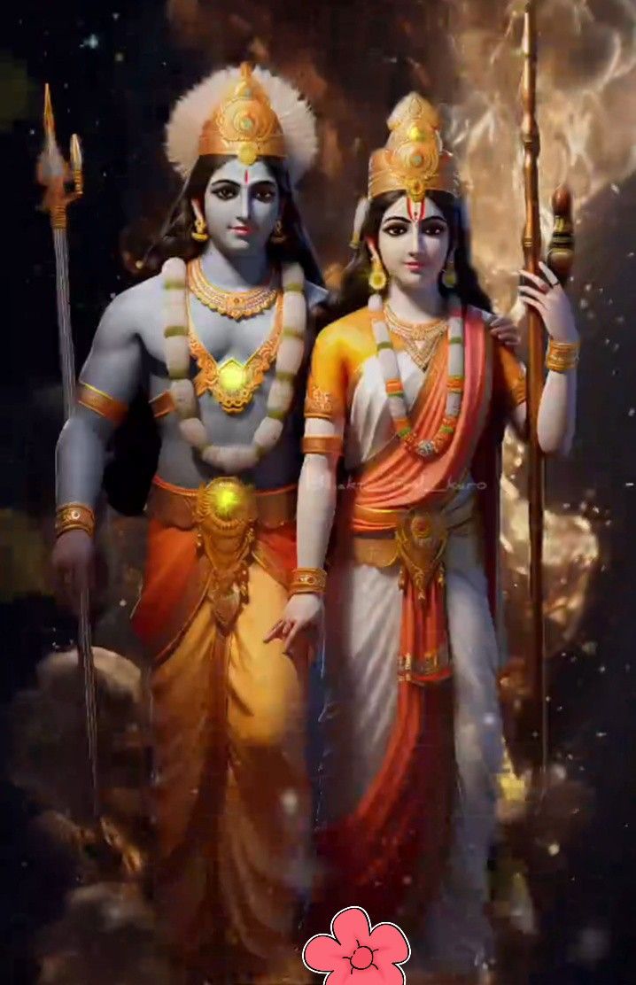 Lord Ram and Sita divine portrait