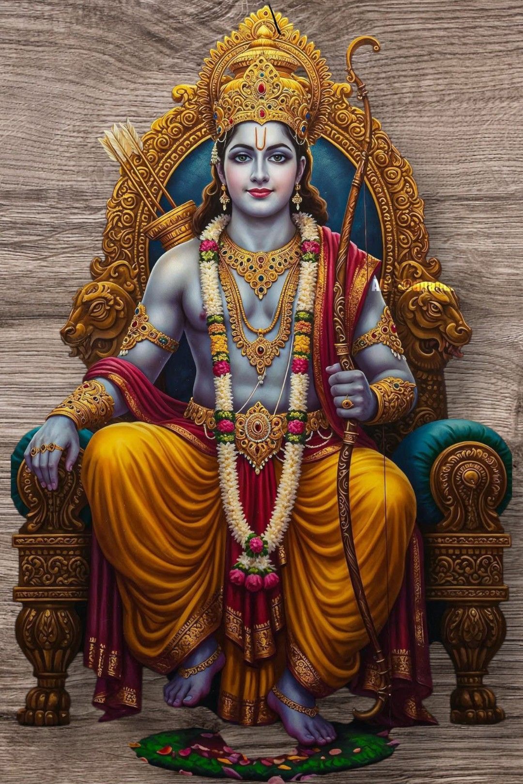 Lord Ram seated on a throne
