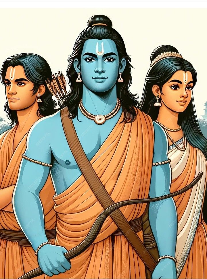 Ram Sita Lakshman divine family portrait