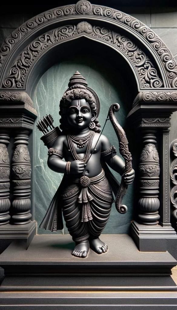 Lord Ram with bow and arrow statue