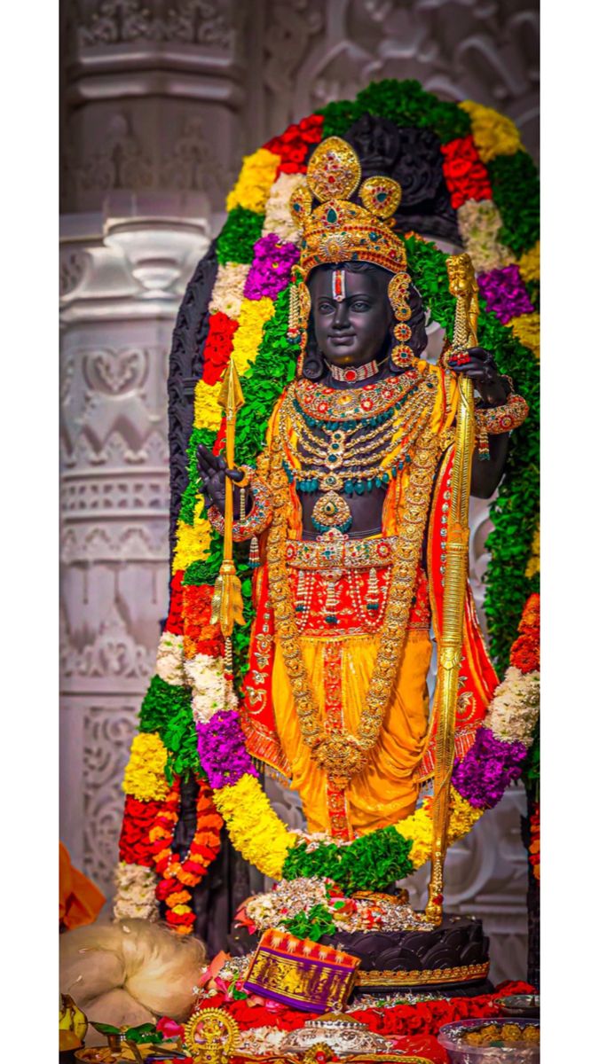 Lord Ram with bow and arrow statue