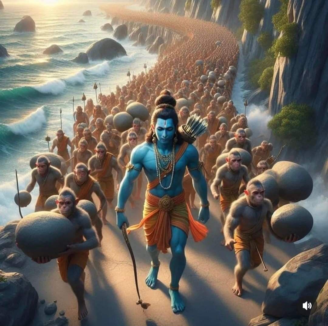 Lord Ram leading vanara army