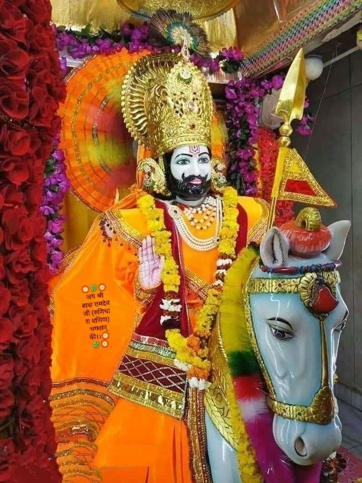 Baba Ramdev Pir on horseback, divine image