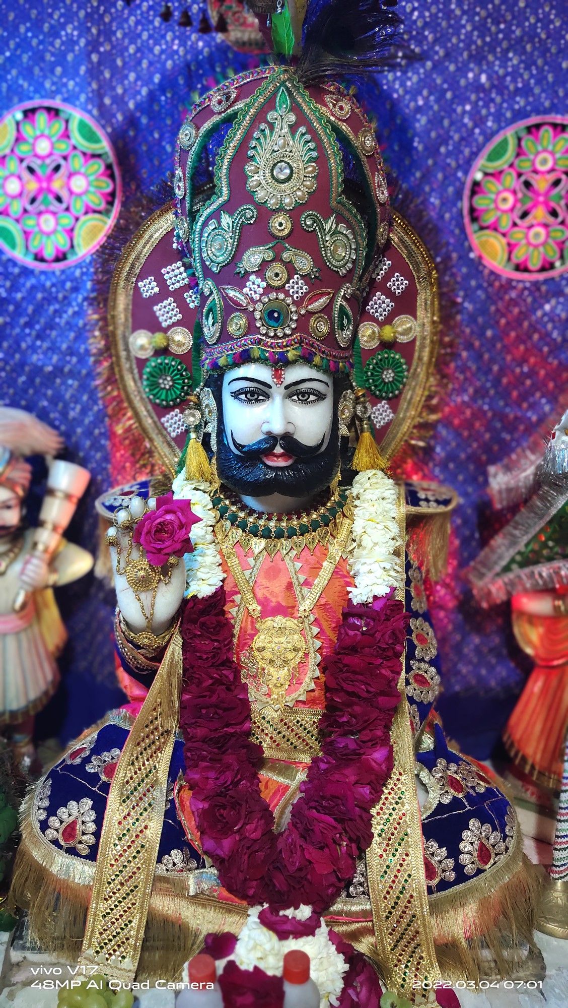 Divine portrait of Ramdevpir, revered saint.