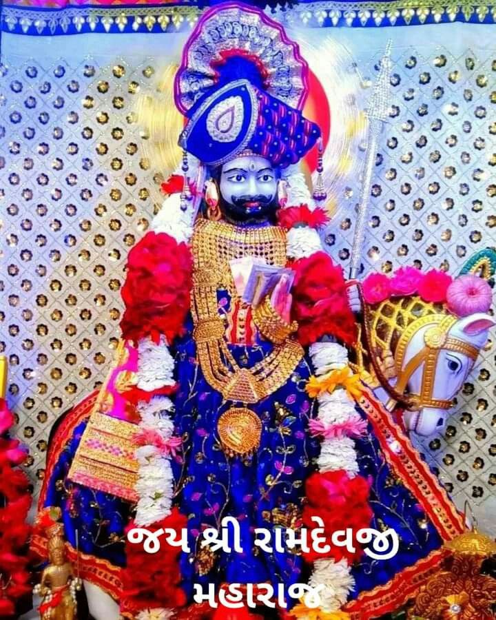 Ramdevpir Maharaj on horseback, divine image