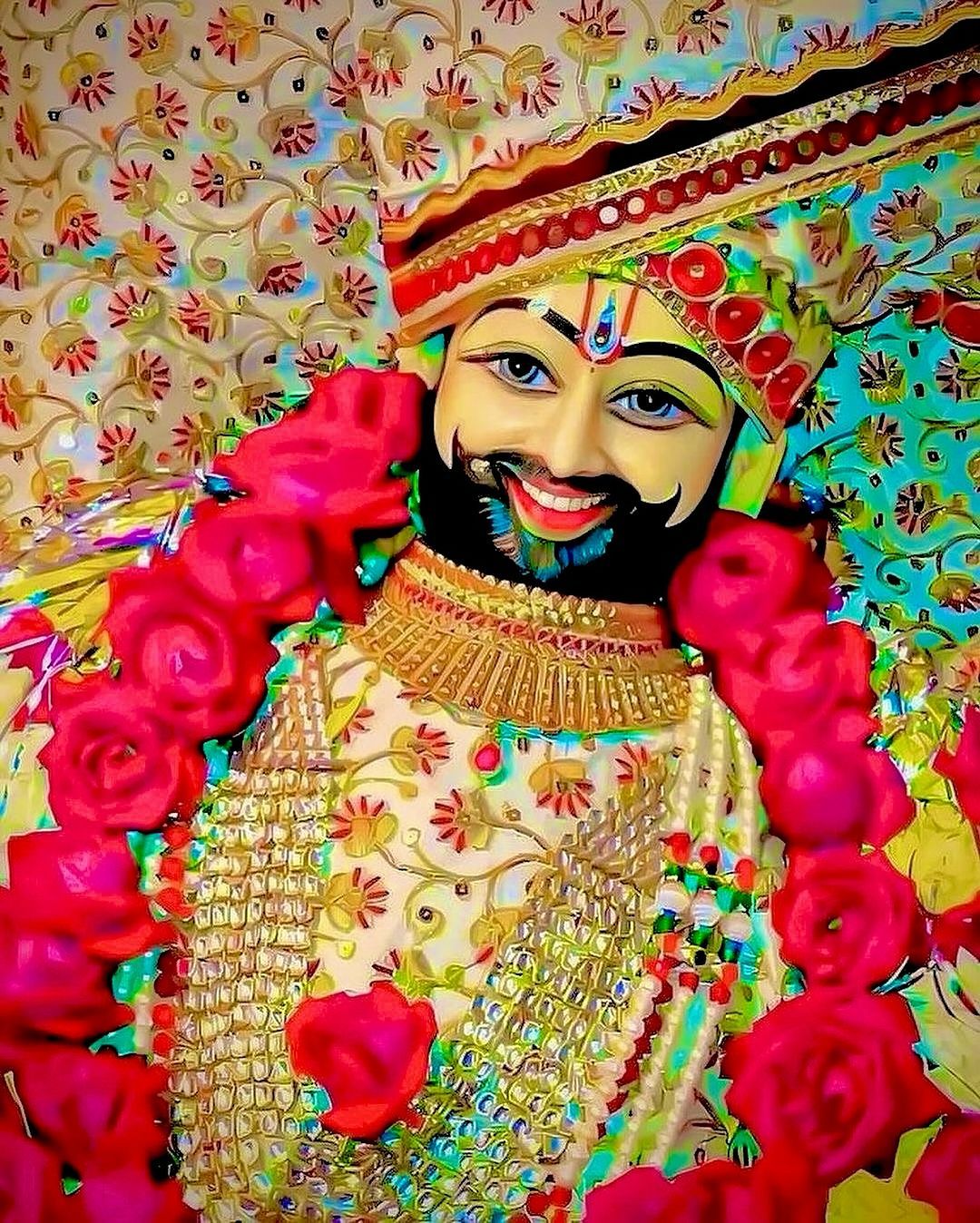 Smiling Ramdevpir divine portrait