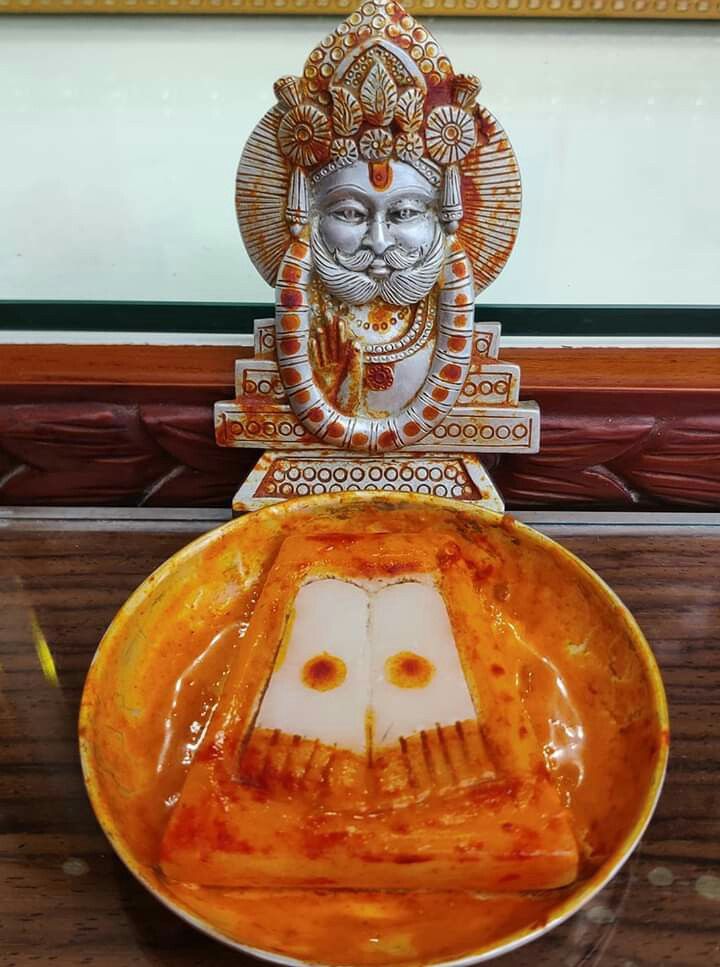 Ramdevpir portrait with ornate headgear