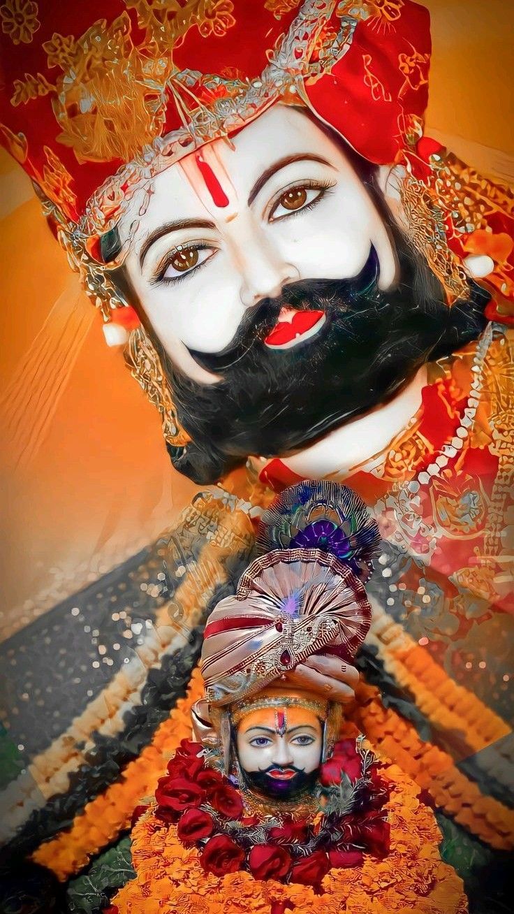 Ramdevpir with ornate jewelry portrait