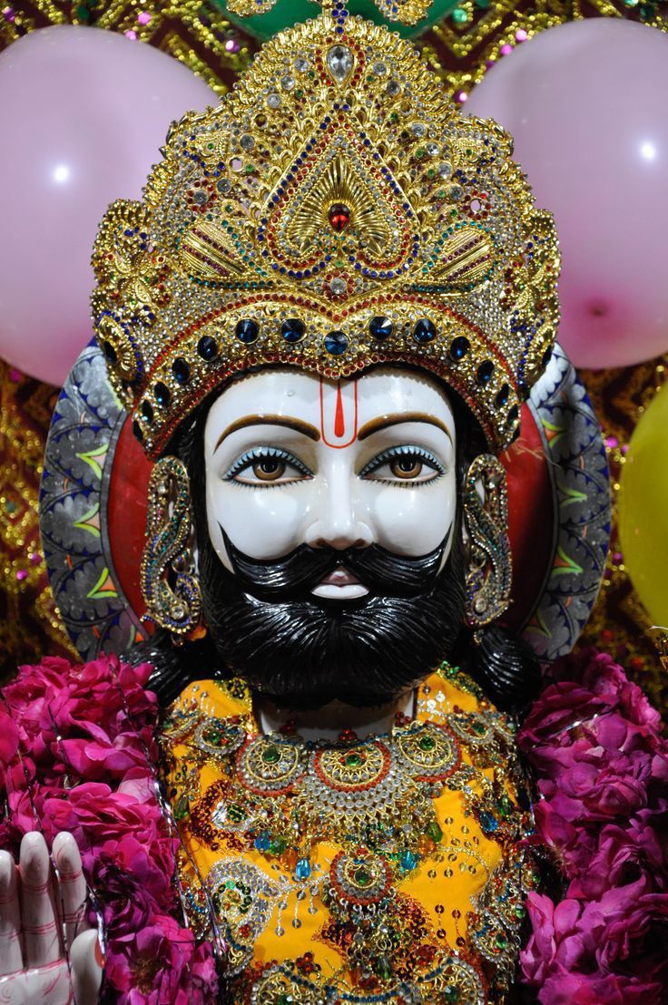Close-up portrait of Ramdevpir deity