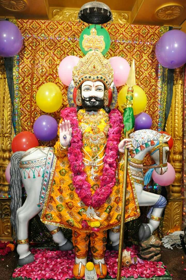 Ramdevpir Baba on white horse statue