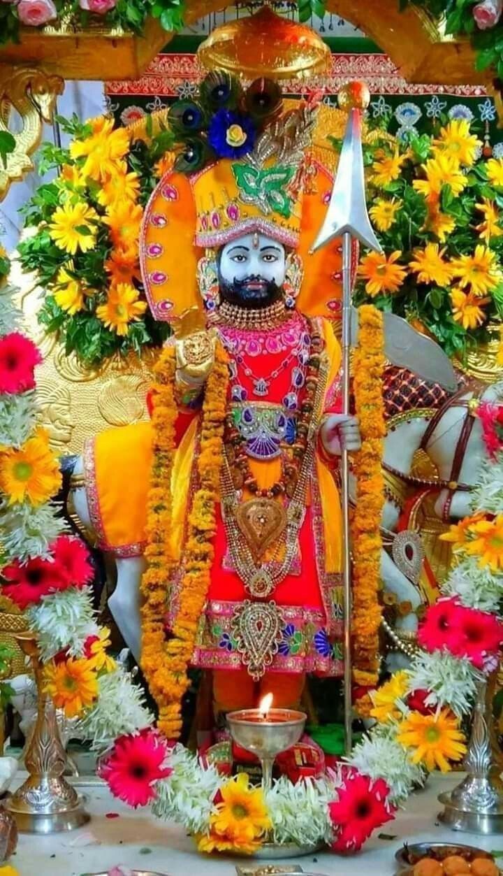 Ramdevpir adorned with yellow flowers