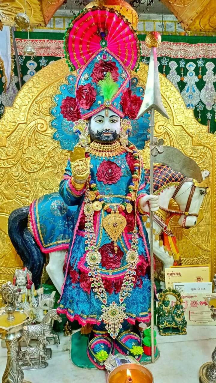 Ramdevpir in ornate ceremonial attire