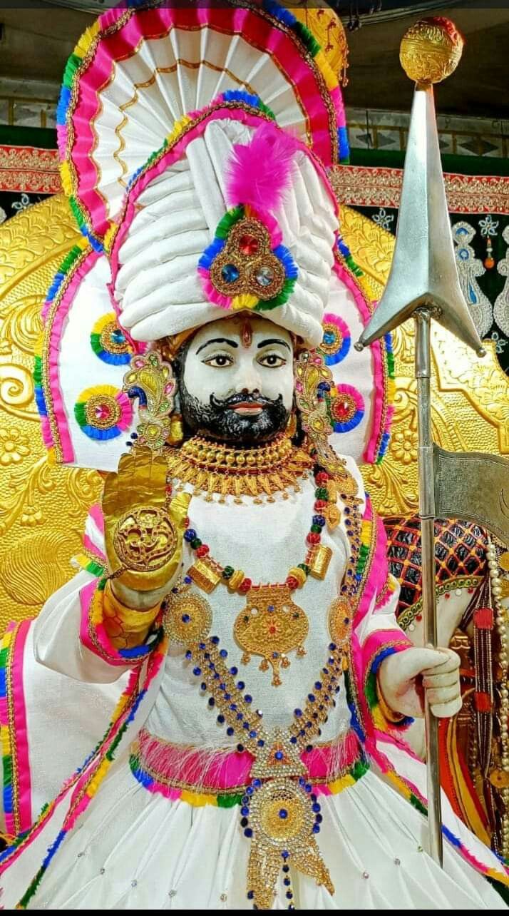 Ramdevpir portrait with golden ornaments