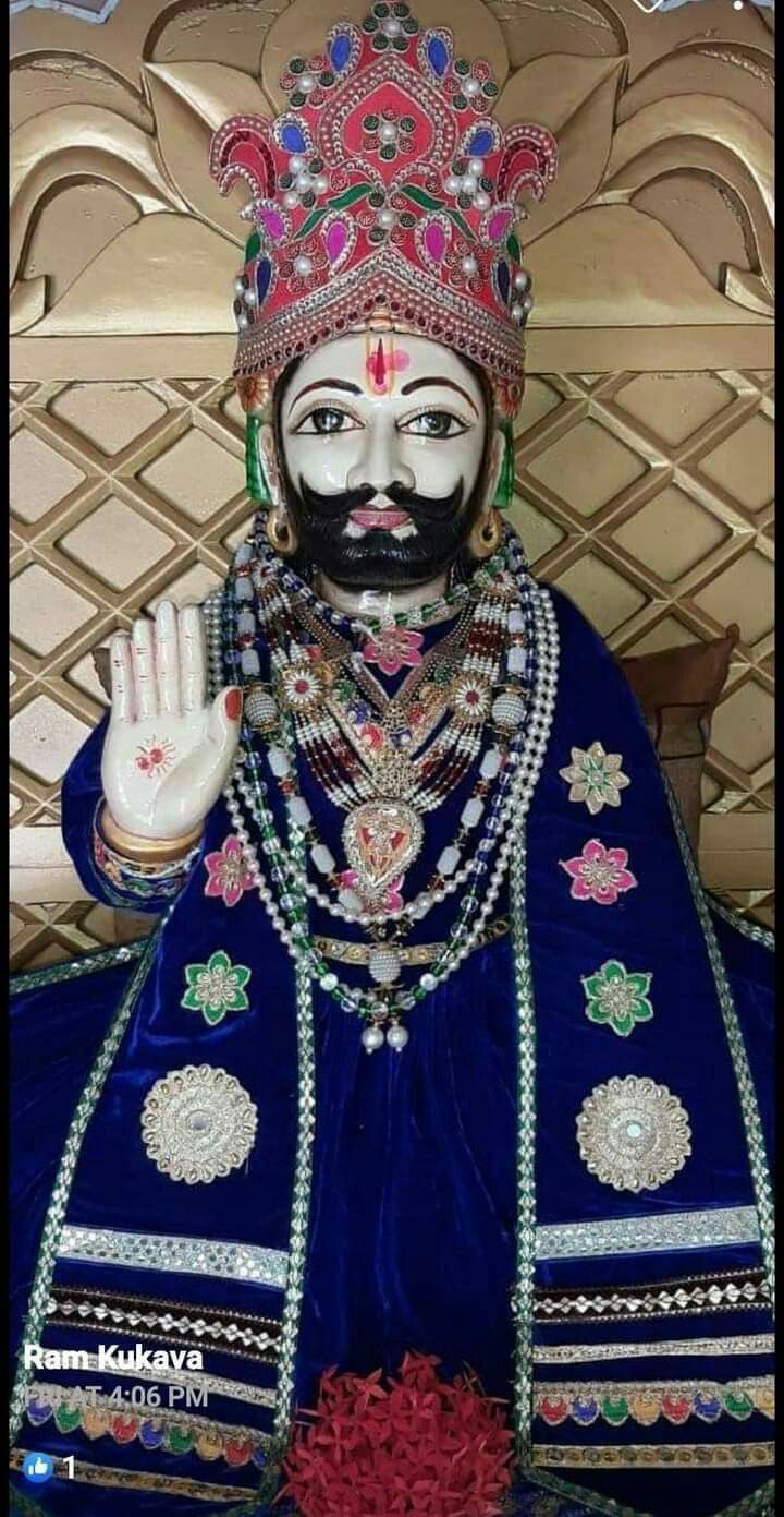 Ramdevpir portrait with ornate headgear