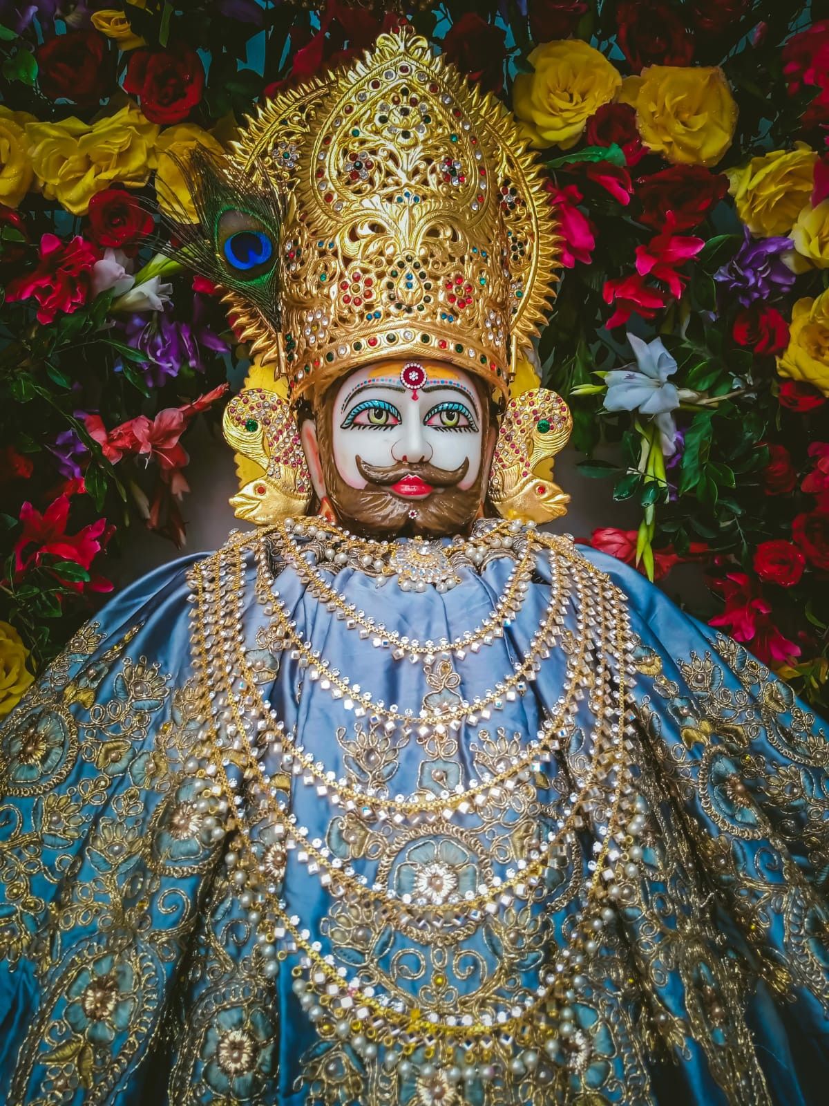 Baba Ramdevpir with floral decorations.