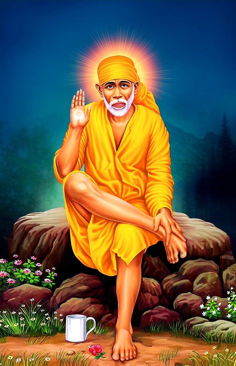 Sai Baba bestows a blessing