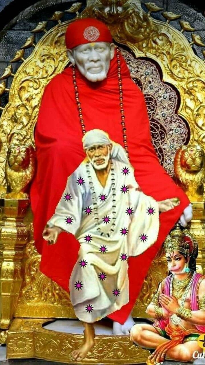Sai Baba with Hanuman devotional wallpaper