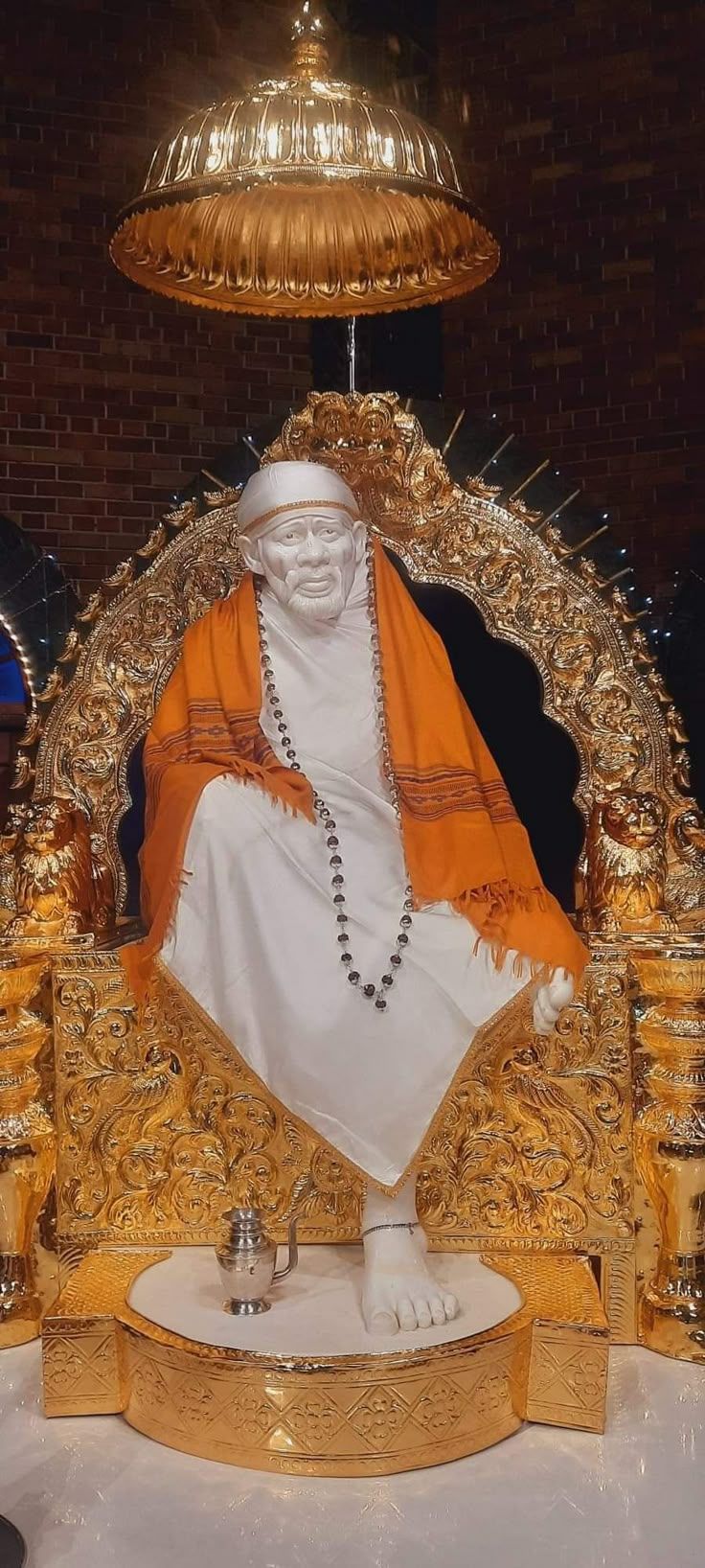 Sai Baba on golden throne portrait