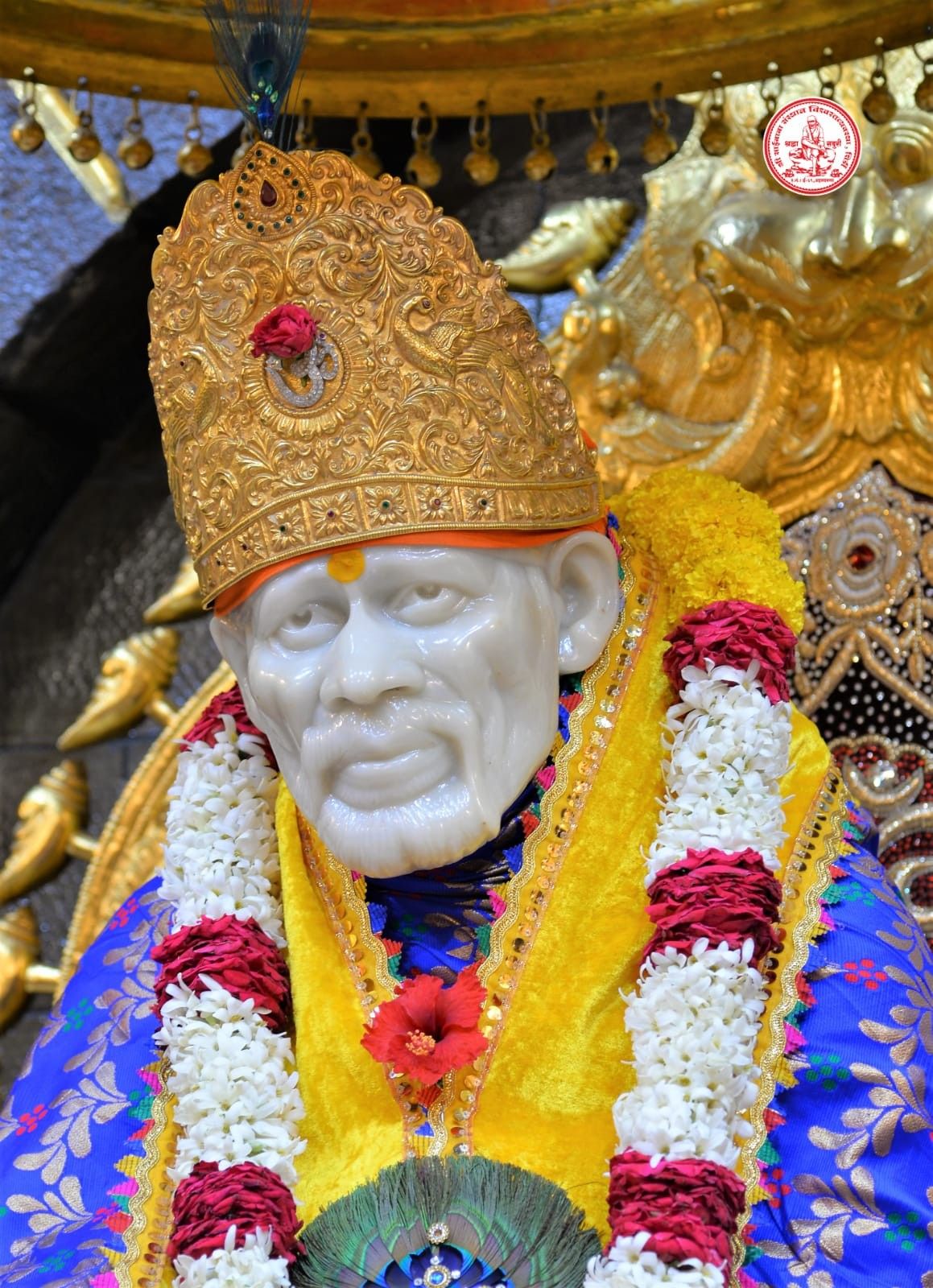 Shirdi Sai Baba with flower garlands