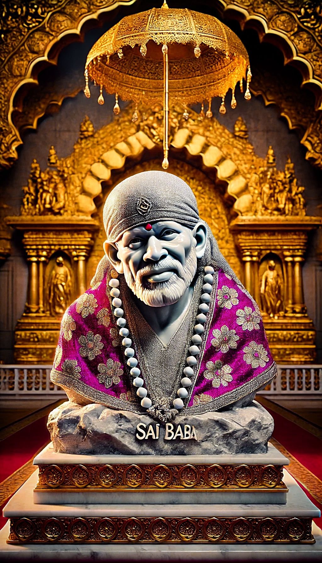 Sai Baba statue in golden temple