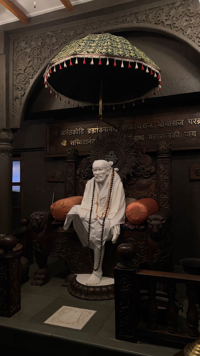 Sai Baba statue in Shirdi temple.