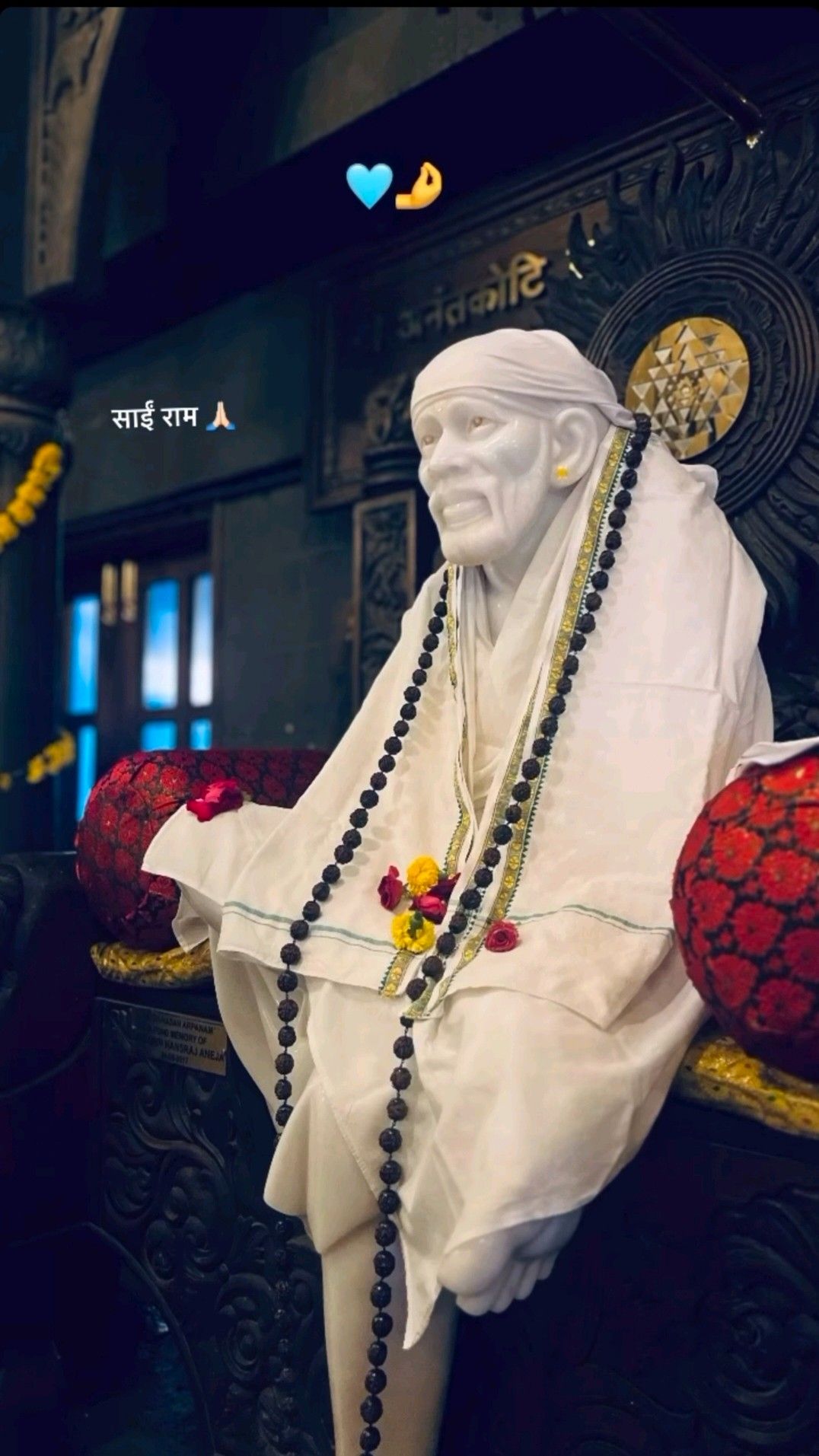 Marble statue of Sai Baba in Shirdi