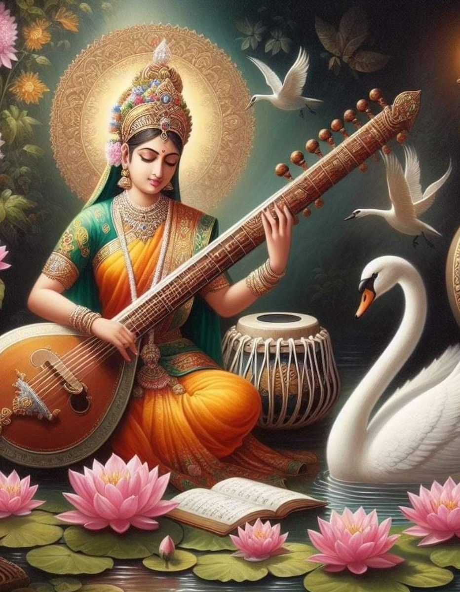 Saraswati Maa playing the Veena