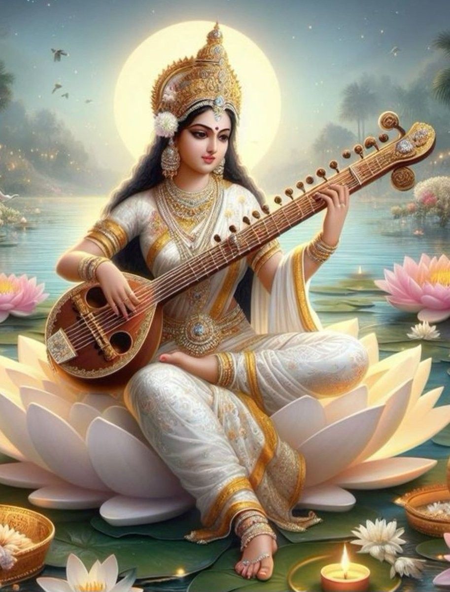 Saraswati Maa playing the veena