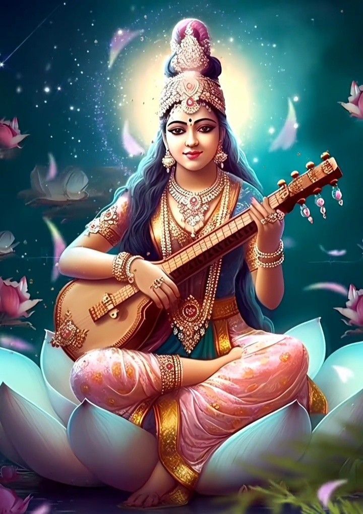 Saraswati Maa playing the veena