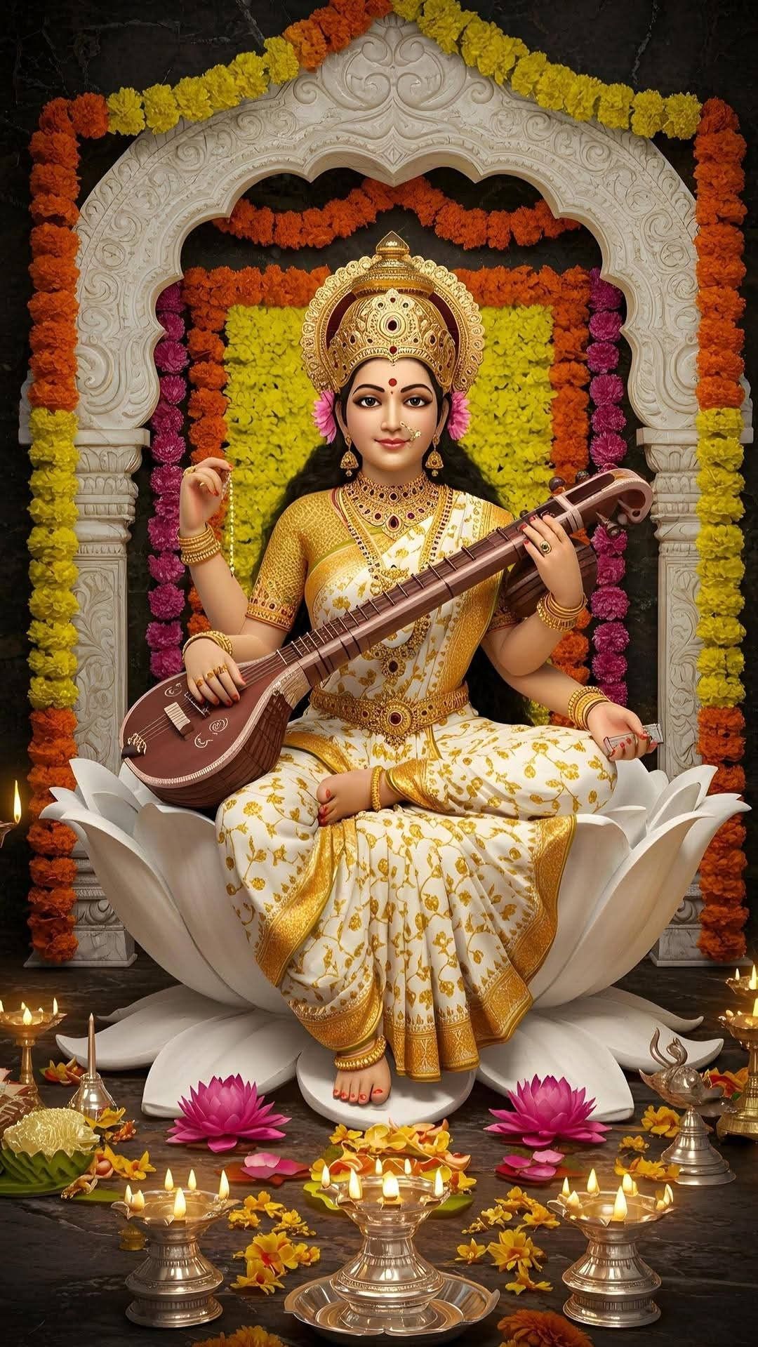Saraswati Maa playing the veena