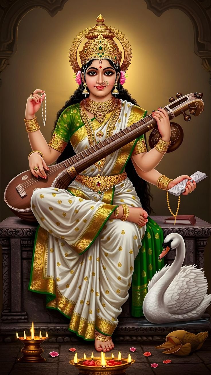 Saraswati Maa playing the veena