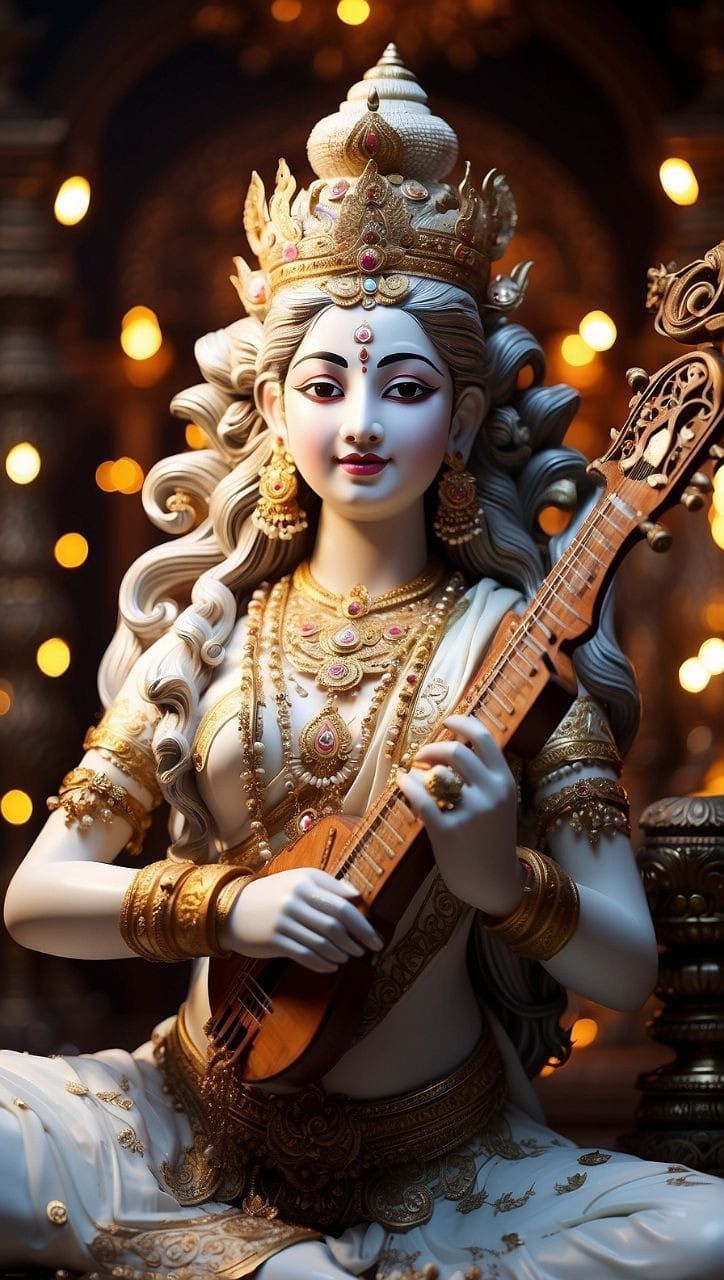 Saraswati Maa playing the Veena