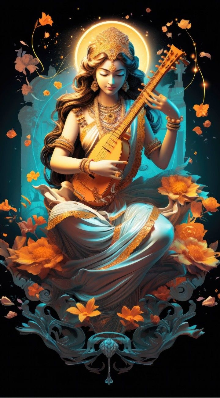 Saraswati Maa playing the Veena