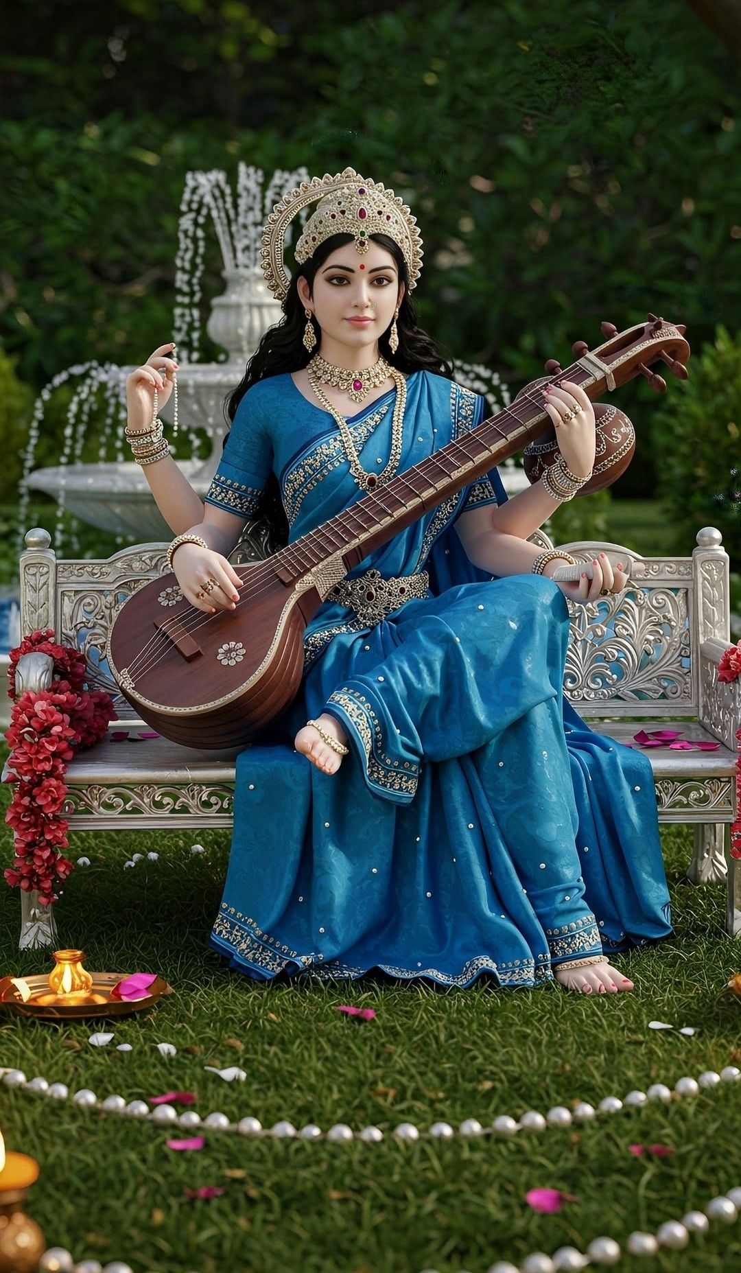 Saraswati Maa playing the veena