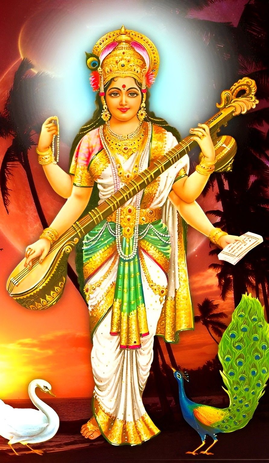Saraswati Maa playing the veena