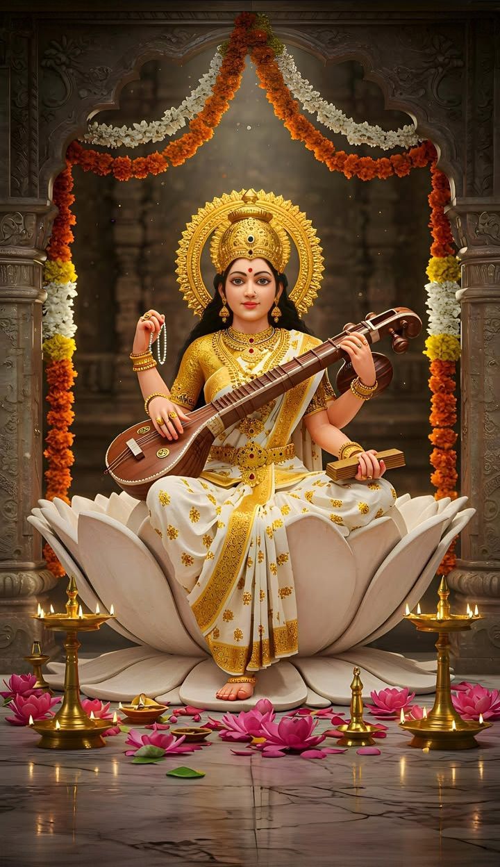 Saraswati Maa playing the veena