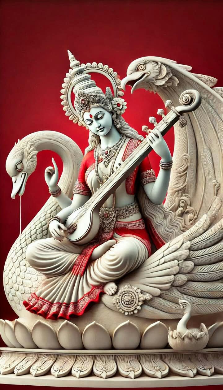 Saraswati Maa playing the veena.