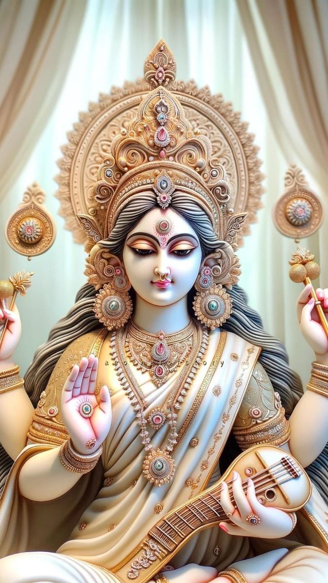 Saraswati Maa playing the veena