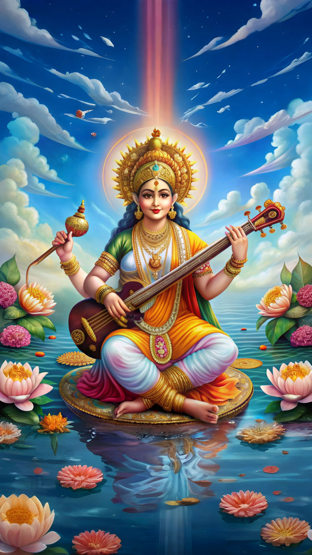 Saraswati Maa playing the veena