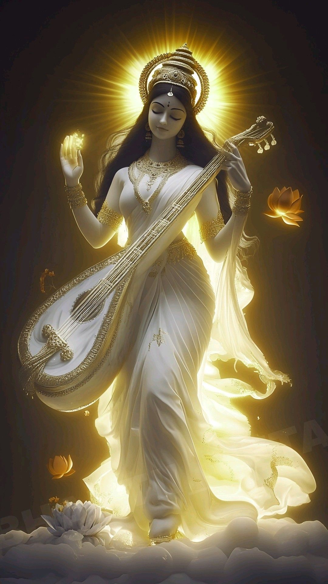 Saraswati Maa playing the veena