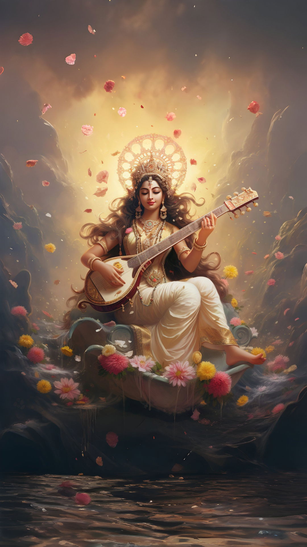 Saraswati Maa playing the veena