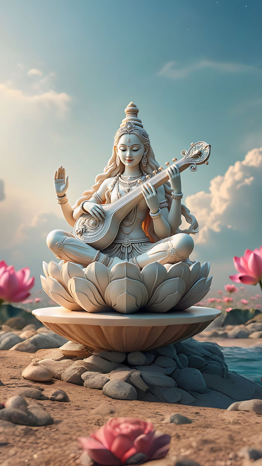 Saraswati Maa playing the veena