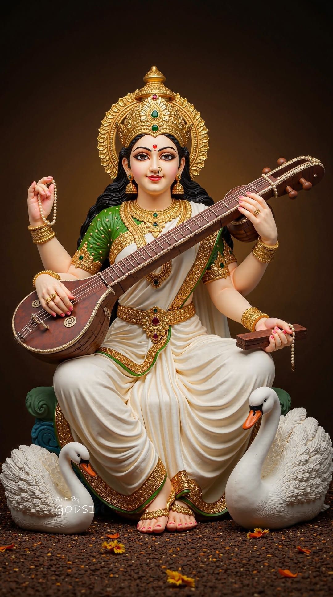 Saraswati Maa playing the veena