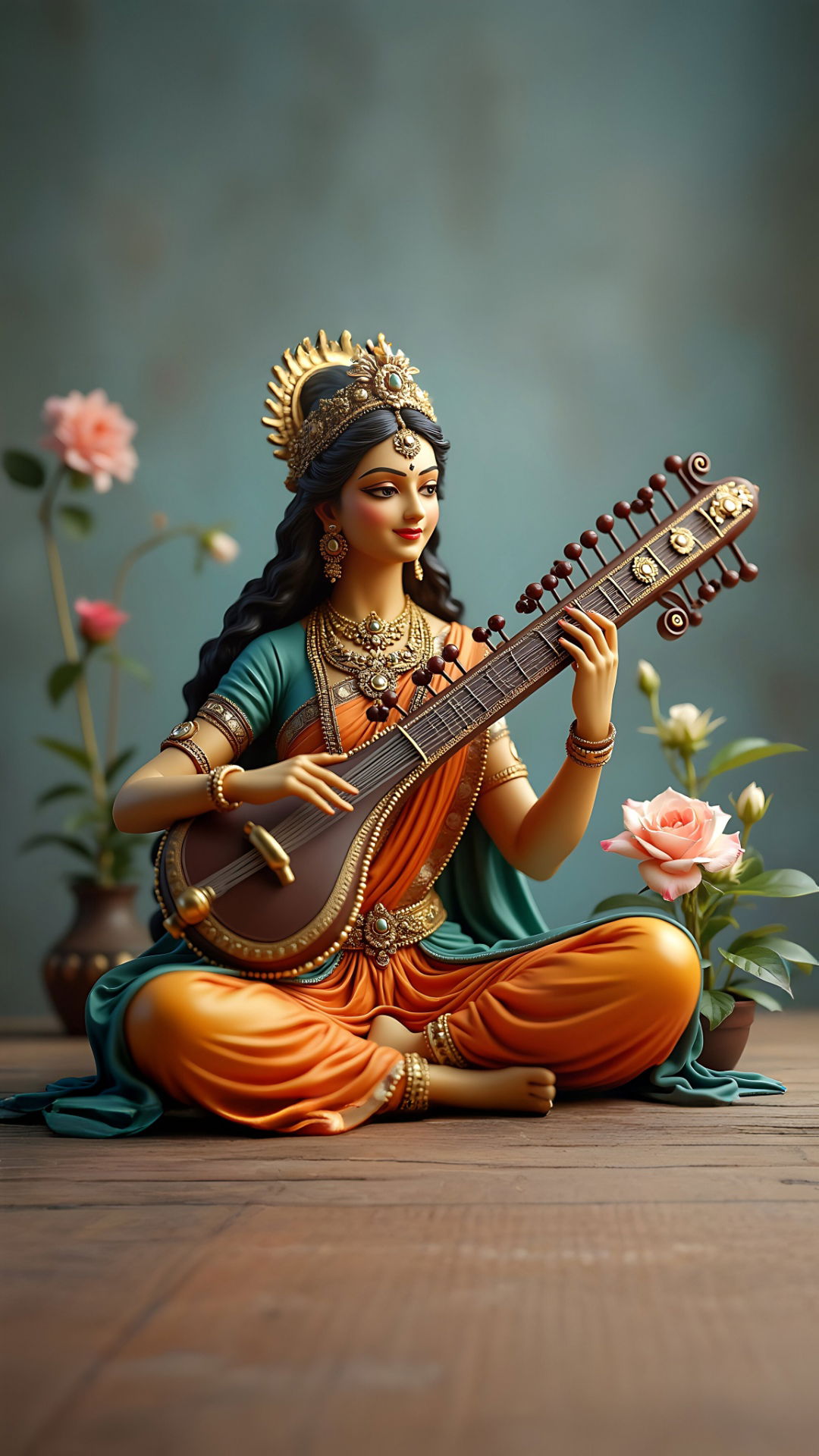 Saraswati Maa playing the veena