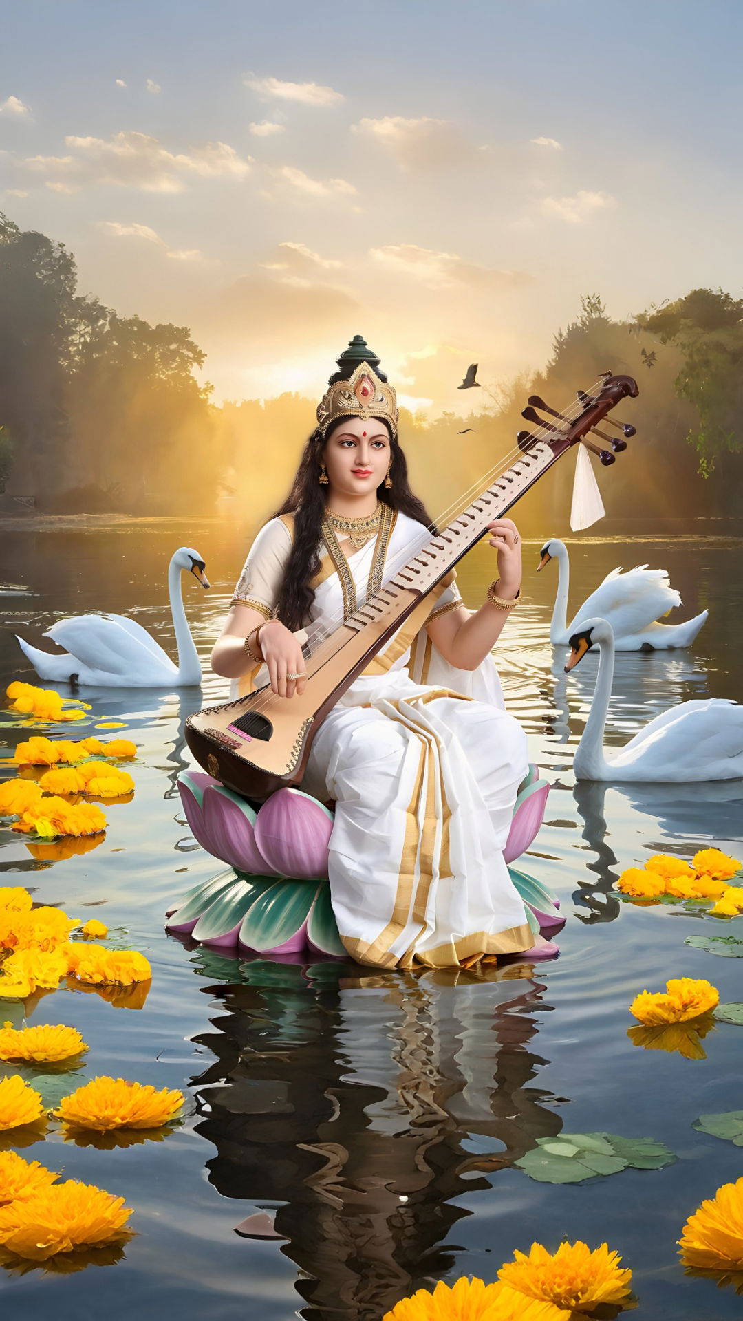Saraswati Maa playing the veena